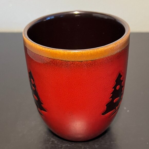 WOODLAND HOME STUDIO Russet Red Glazed Mug w/ Inlaid Brown Bears & Trees - Picture 4 of 9